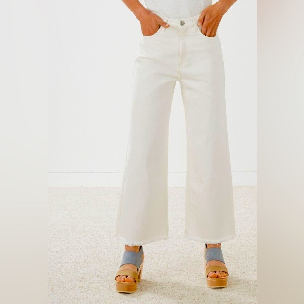 MiH White Wide Leg Cropped Jeans size 28